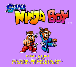 Super Ninja Boy Title Screen